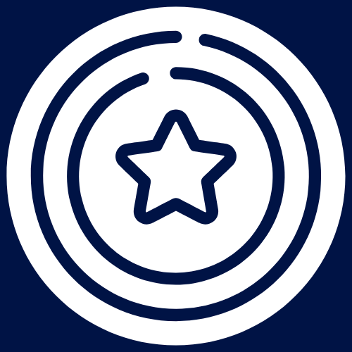 Rund logotyp som nästan liknar en frisbee